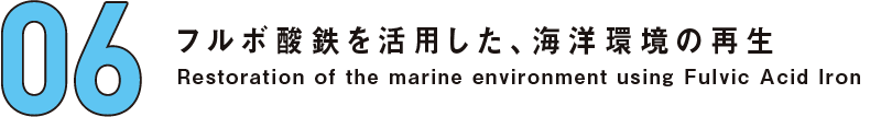 06 フルボ酸鉄を活用した、海洋環境の再生 Restoration of the marine environment using Fulvic Acid Iron